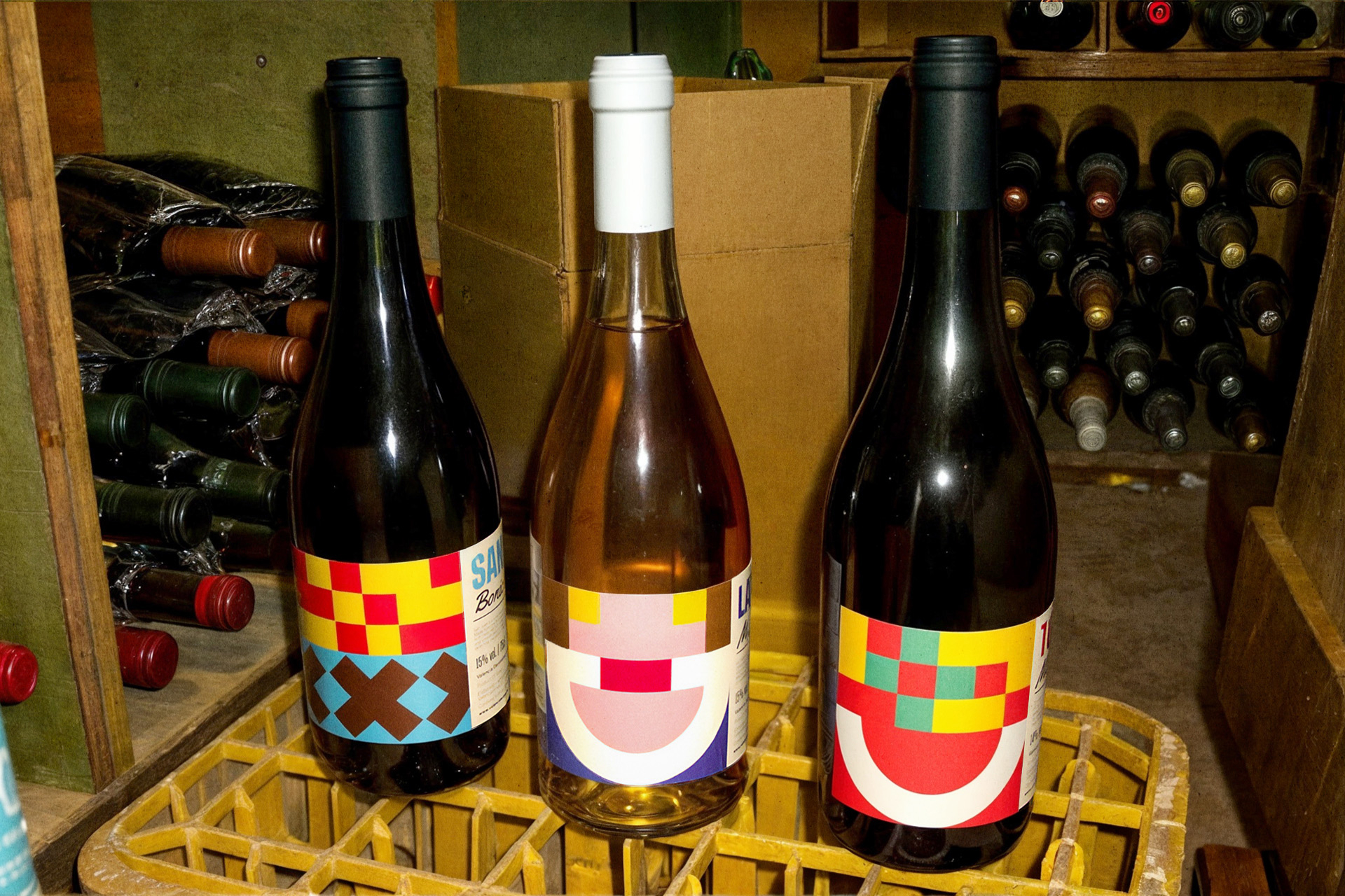 Bottle trio for Valencia Wines.